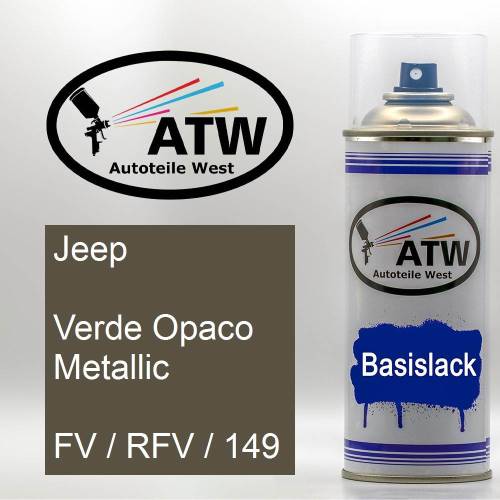 Jeep, Verde Opaco Metallic, FV / RFV / 149: 400ml Sprühdose, von ATW Autoteile West.